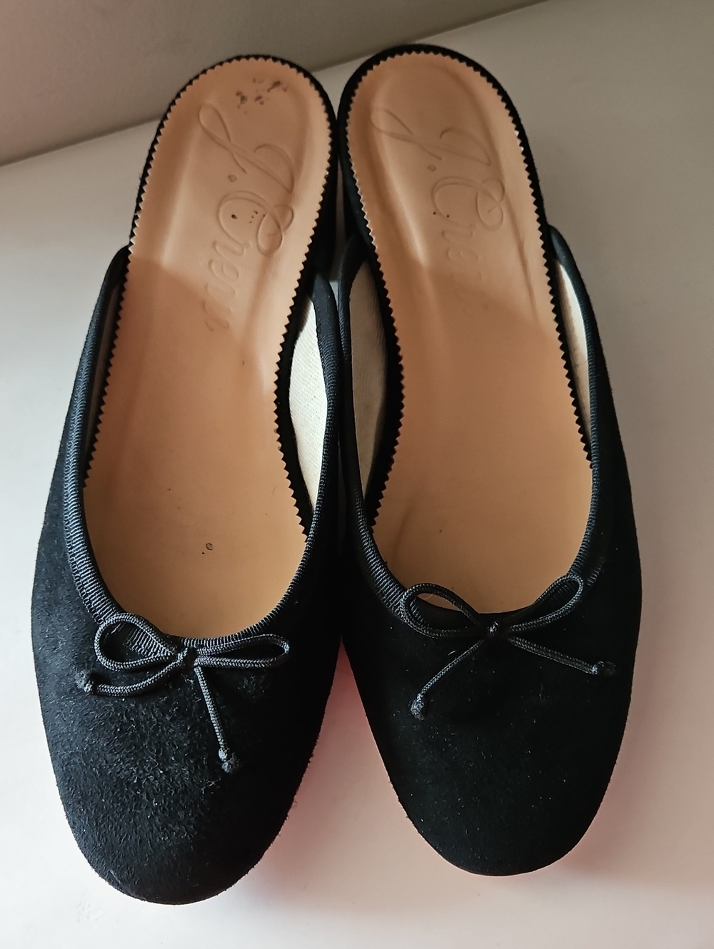 J. CREW ZOE BLACK SUEDE MULES SZ 9